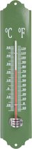 Esschert design thermometer - voor binnen en buiten - donkergroen - 30 x 7 cm - Celsius/fahrenheit