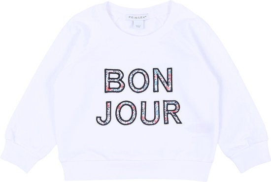 Wit Bonjour sweatshirt voor meisjes