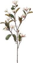 Emerald Kunstbloem Magnolia Pearl tak - 87 cm - creme/roze - Kunst zijdebloemen