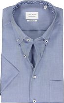 ETERNA comfort fit overhemd korte mouw - Oxford - middenblauw (contrast) - Strijkvrij - Boordmaat: 48