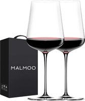 Malmoo Wijnglazen - Rode Wijn - 550mL - 2st - Cadeauverpakking - Kristalglas