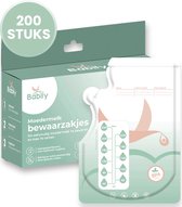 Babily - Moedermelk bewaarzakjes - 200 stuks - Borstvoeding bewaarzakje - Melkzakjes - 240 ml - Met dubbele sluiting en schenktuit