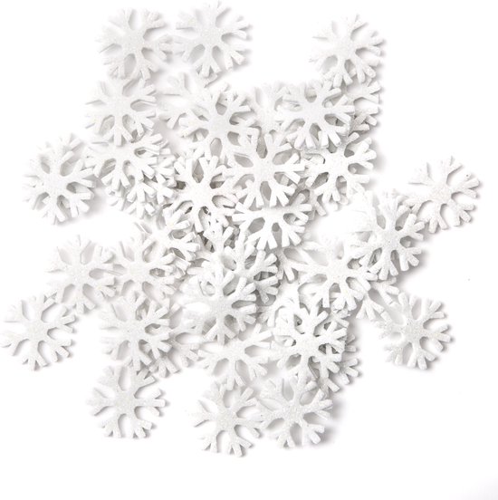 50 Foam Sneeuwvlokken Stickers met Glitters - Knutselen Meisjes - Stickers voor Volwassenen - Knutselen Volwassenen - Stickers Kerst - Kaarten Maken - Winter - Sneeuwvlok Glitter Stickers - Zelf Kaarten Maken