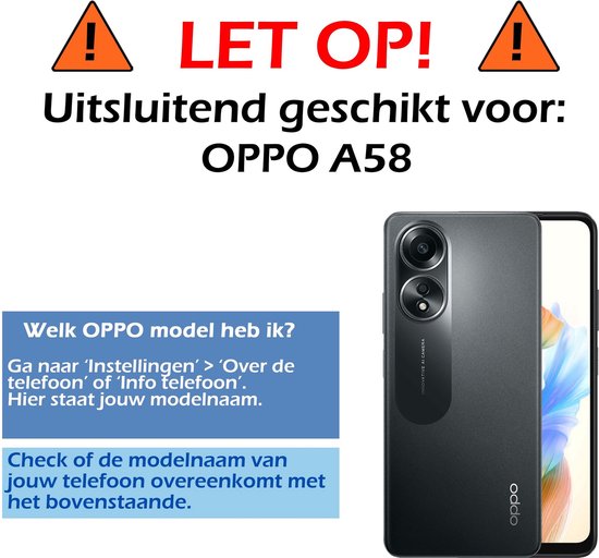 Coque pour OPPO A58 Coque en Siliconen avec Protecteur d'écran - Coque pour OPPO A58 Cover Back Case - Zwart