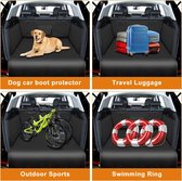 Universele kofferbakbescherming, waterafstotend en onderhoudsvriendelijk, ideale autodeken voor honden, zwarte kofferbakmat met bumperbescherming (zwart)