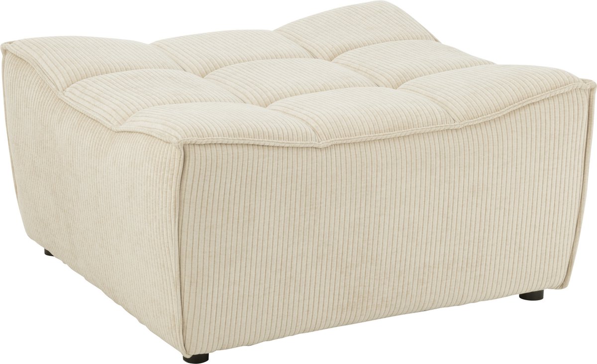 J-Line poef Grid - populierenhout/schuim - beige