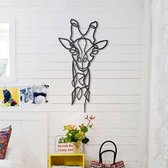 Hoagard - Dieren Muurdecoratie | Giraffen | 39 x 75 cm | Zwart