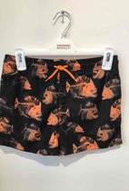 Zwemshort black orange fish 128/134