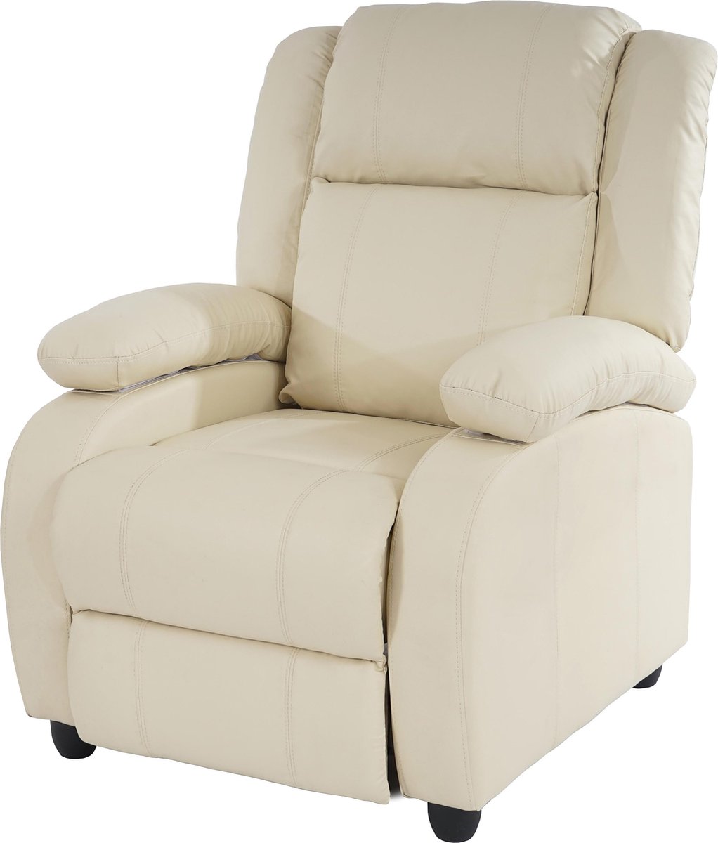 MCW TV fauteuil fauteuil Lincoln, kunstleer ~ crème
