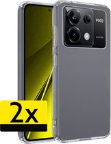 Hoesje Geschikt voor Xiaomi Poco X6 Hoesje Siliconen Case - Hoes Geschikt voor Xiaomi Poco X6 5G Hoes Siliconen - Transparant - 2 Stuks