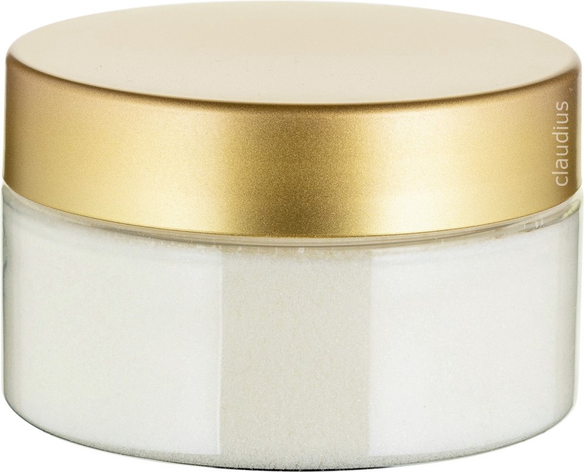 Scrubzout White Lotus - 300 gram - Pot met luxe gouden deksel - Hydraterende Lichaamsscrub