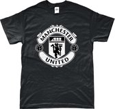Manchester United Shirt - Logo - T-Shirt - Manchester - UEFA - Champions League - Voetbal - Artikelen - Zwart - Unisex - Regular Fit - Maat XL