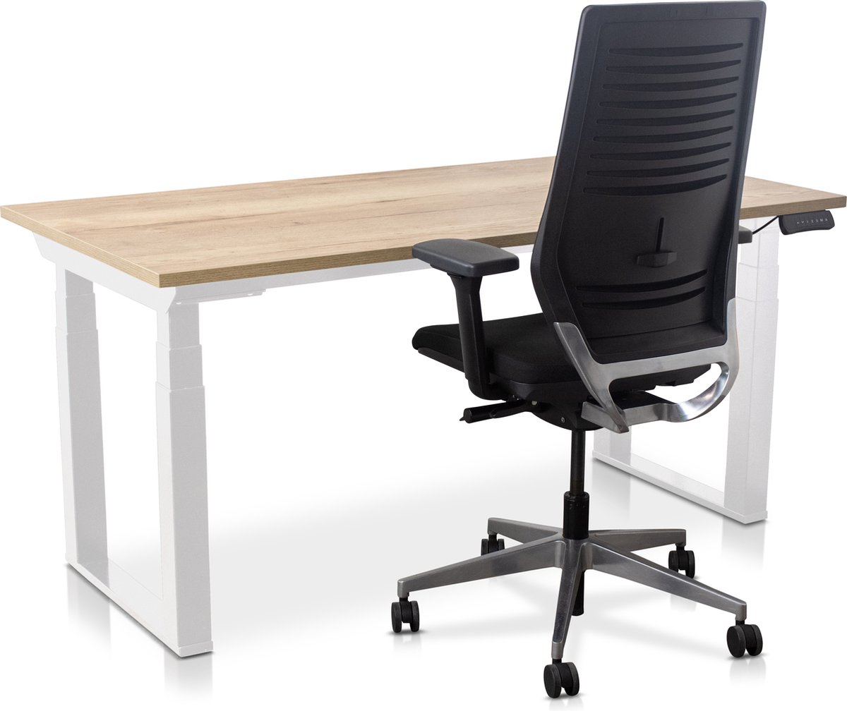Zit-sta bureau elektrisch verstelbaar - MRC PRO SOLID NEN-EN 527 | 180 x 80 cm | Frame wit - blad robuust eiken | memory functie met USB | 200kg draagvermogen thumbnail 3