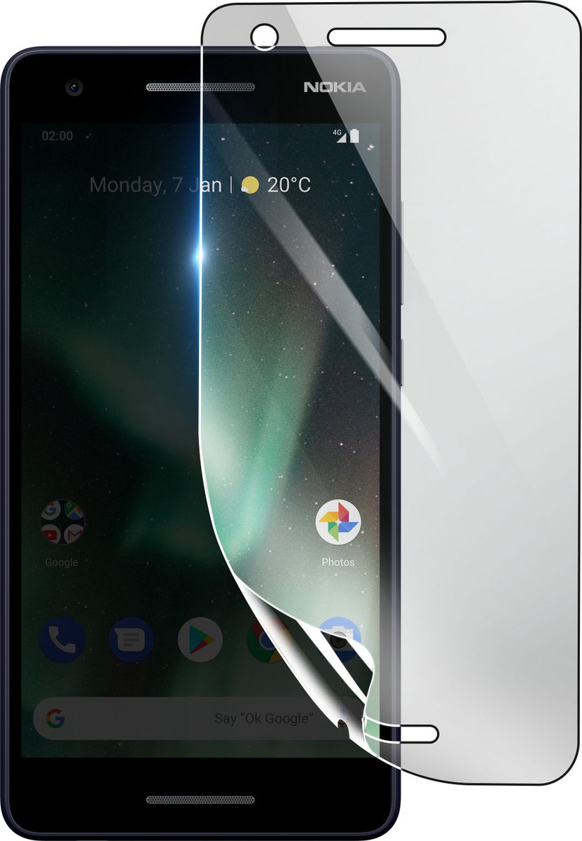 3mk, Geschikt voor Nokia 2.1, Schokbestendige Hydrogel Screenprotector, Transparant