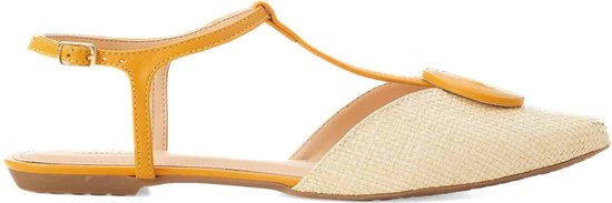 Mangará Acerola Dames sandalen - Raffia naturel - Details leer - Beige - Maat 40