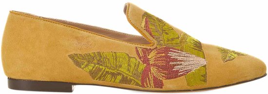 Mangará Canela Dames schoenen - leer - handgemaakt - borduursel - geel - maat 41