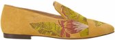 Mangará Canela Dames schoenen - leer - handgemaakt - borduursel - geel - maat 40