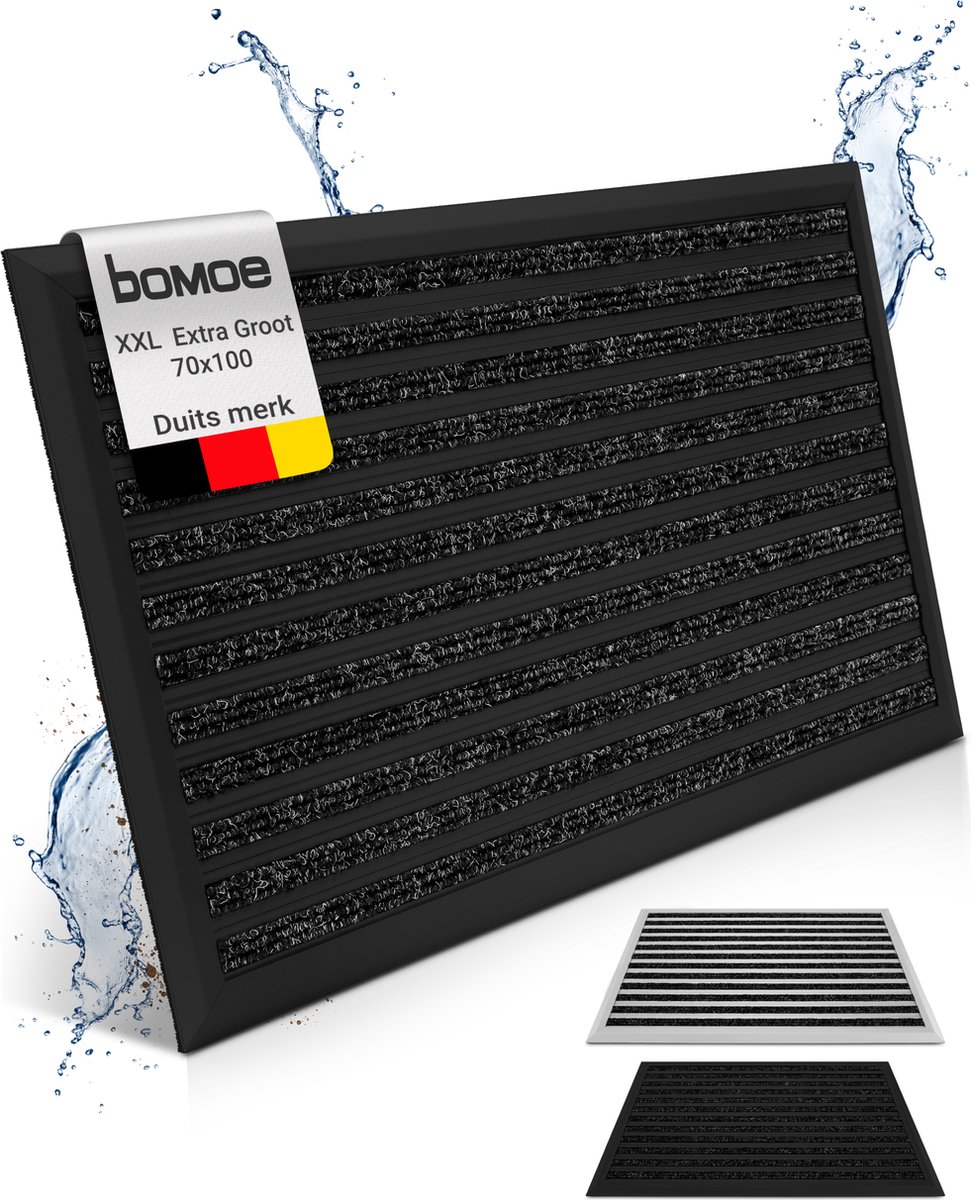 bomoe AluGant – XXL Aluminium Deurmat 70x100 cm Antraciet – Vloermat Antislip Buiten & Binnen – Roestvrij Weerbestendig