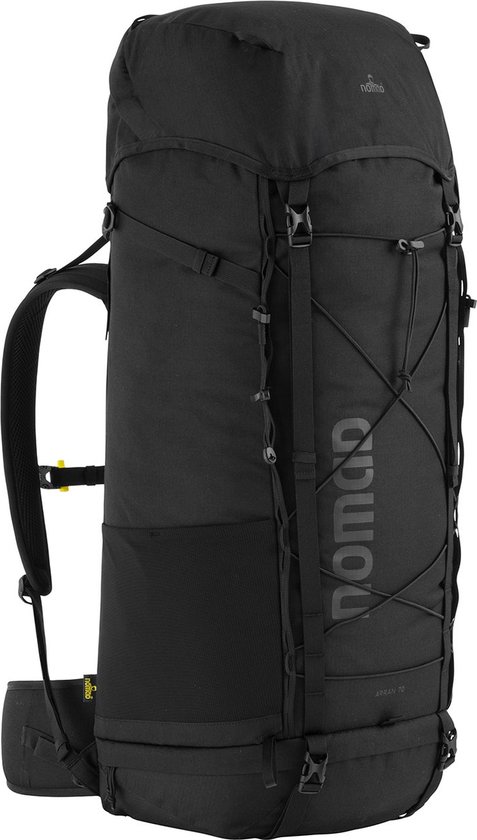 Foto: Nomad arran 70 liter zwart backpack dames heren hiking trekking rugzak verstelbaar rugsysteem