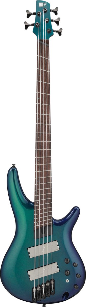 Ibanez SRMS725 Bass Workshop Blue Chameleon 5-snarige multi-scale elektrische basgitaar