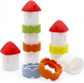 Kasteel Kids Siliconen Bouwstenen Cup - 16 stuks bouwstenen - sensorisch speelgoed, bijtring, educatief speelgoed voor kleine kinderen vanaf 6, 9, 12 maanden, 1 jaar, jongens en meisjes