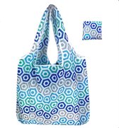 sacs à provisions pliables et réutilisables, shopper blue symphonic