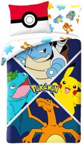 Pokémon Housse de couette Charizard, Venusaur, Blastoise & Pikachu 140 x 200 Cm (70 x 90 Cm)