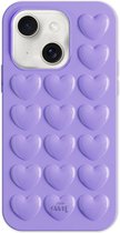 xoxo Wildhearts Heartbreaker Purple telefoonhoesje - Geschikt voor iPhone 14 Plus - Heart case - Hoesje met hartjes patroon - Case met hart - verstevigde backcover - Paars
