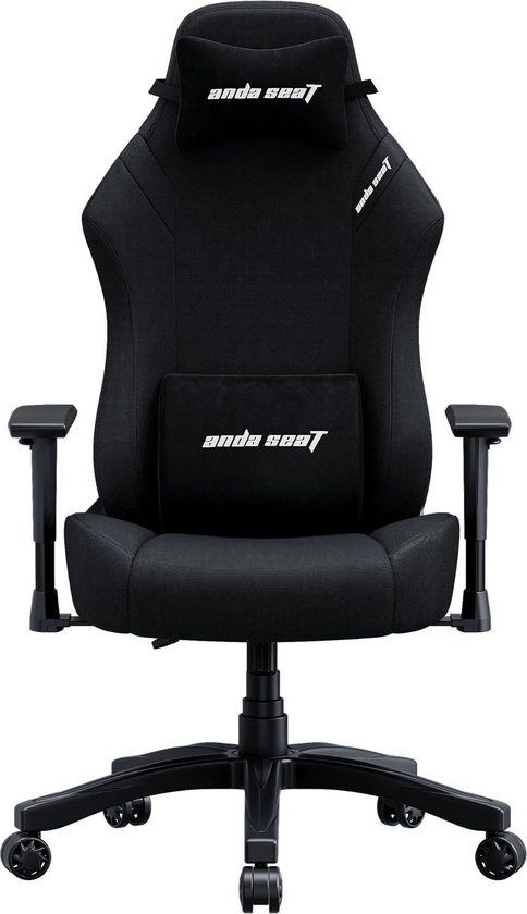 Foto: Andaseat luna gaming stoel gaming chair gamestoel ergonomische bureaustoel volwassenen nek en rug steun linnen stof verstelbaar comfort kras en vlek bestendig extra sterk stalen frame constructie hoogwaardige schuimvulling zwart