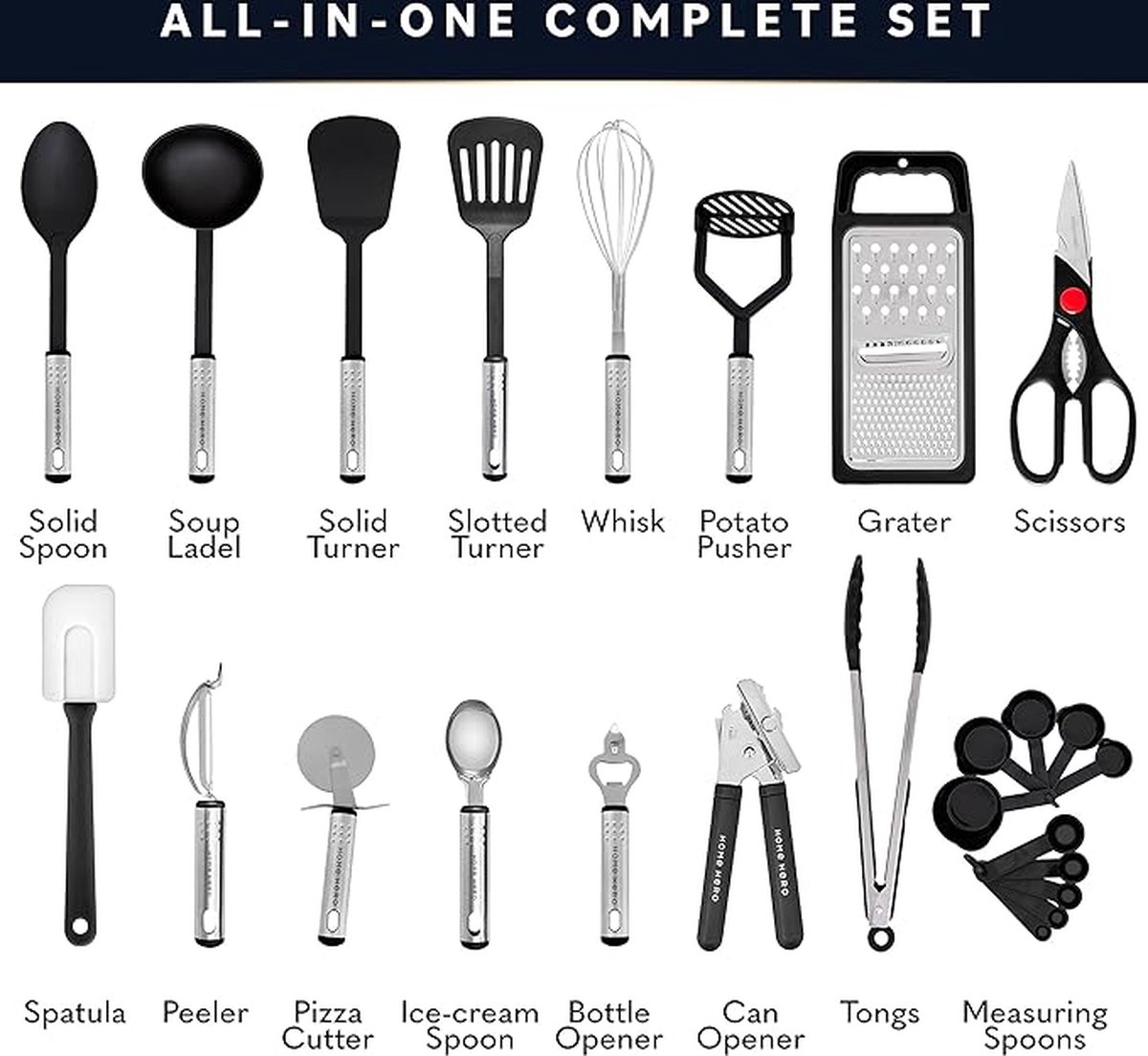 kitchen utensil set - Keukenhulpset - Keukengerei 23 Piece Set