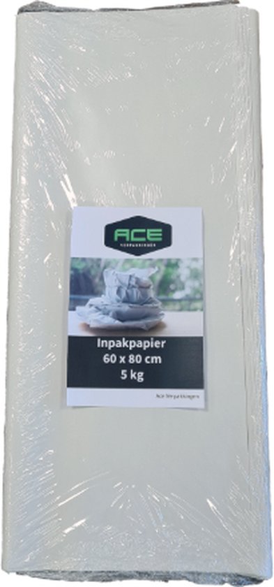 Ace Verpakkingen - Sterk inpakpapier 5kg - 60 × 80 cm - 500 vel - Professioneel vloeipapier - Sterk verhuispapier - Verhuizen - Bescherm uw producten met verhuizen/opslag