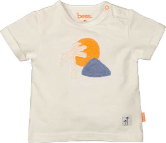 B.E.S.S. - Shirt sh.sl. Palm White - maat 62
