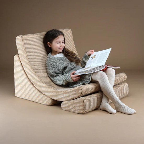 Wigiwama Corduroy Moon Chair / Fauteuil - 80x65x55cm - Brown Sugar van Wigiwama — afbeelding 3