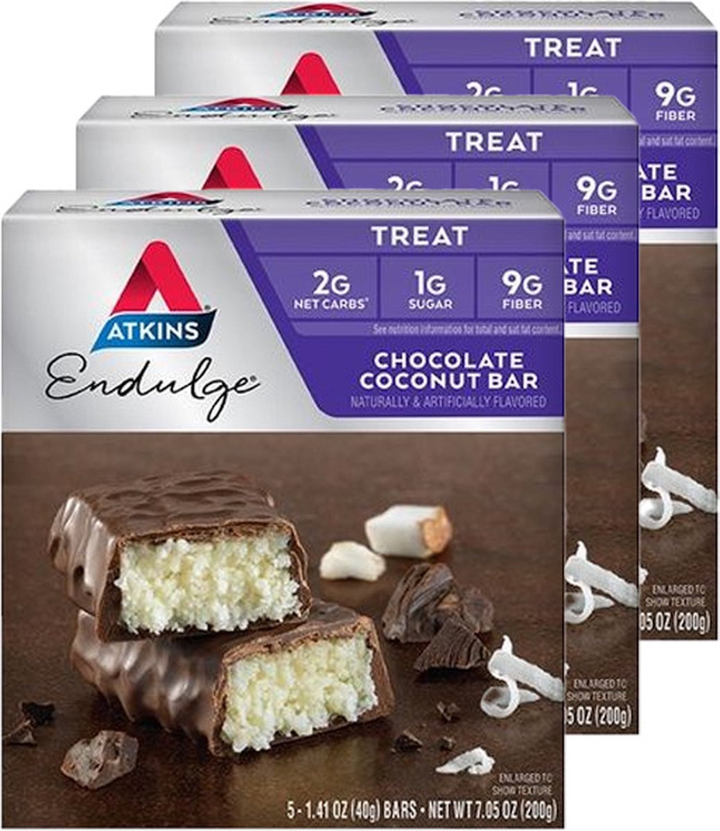 Goedkoopste Atkins | Endulge | Chocolate Coconut Bar | 3 stuks | 3 x 35g
