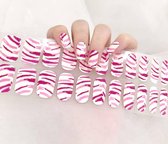 Gel Nail Wraps – Festival Nails Wraps– Gel Nagel Wraps – Gel Nail Stickers – Gel Nagel Folie - UV lamp – Pink Zebra