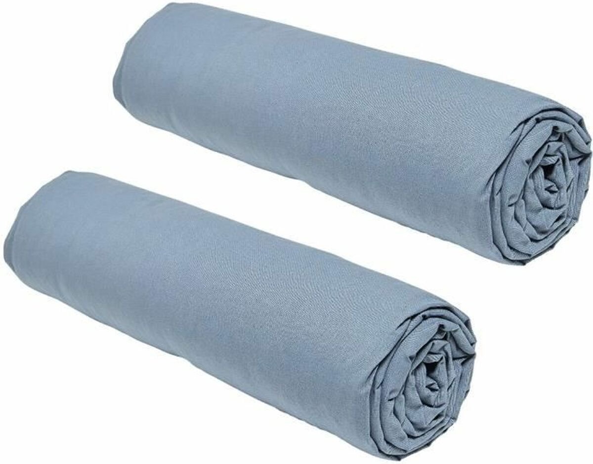 Set van 2 teday essentiële vloeken - 160 x 200 cm - 2 personen - 100% katoen - denim