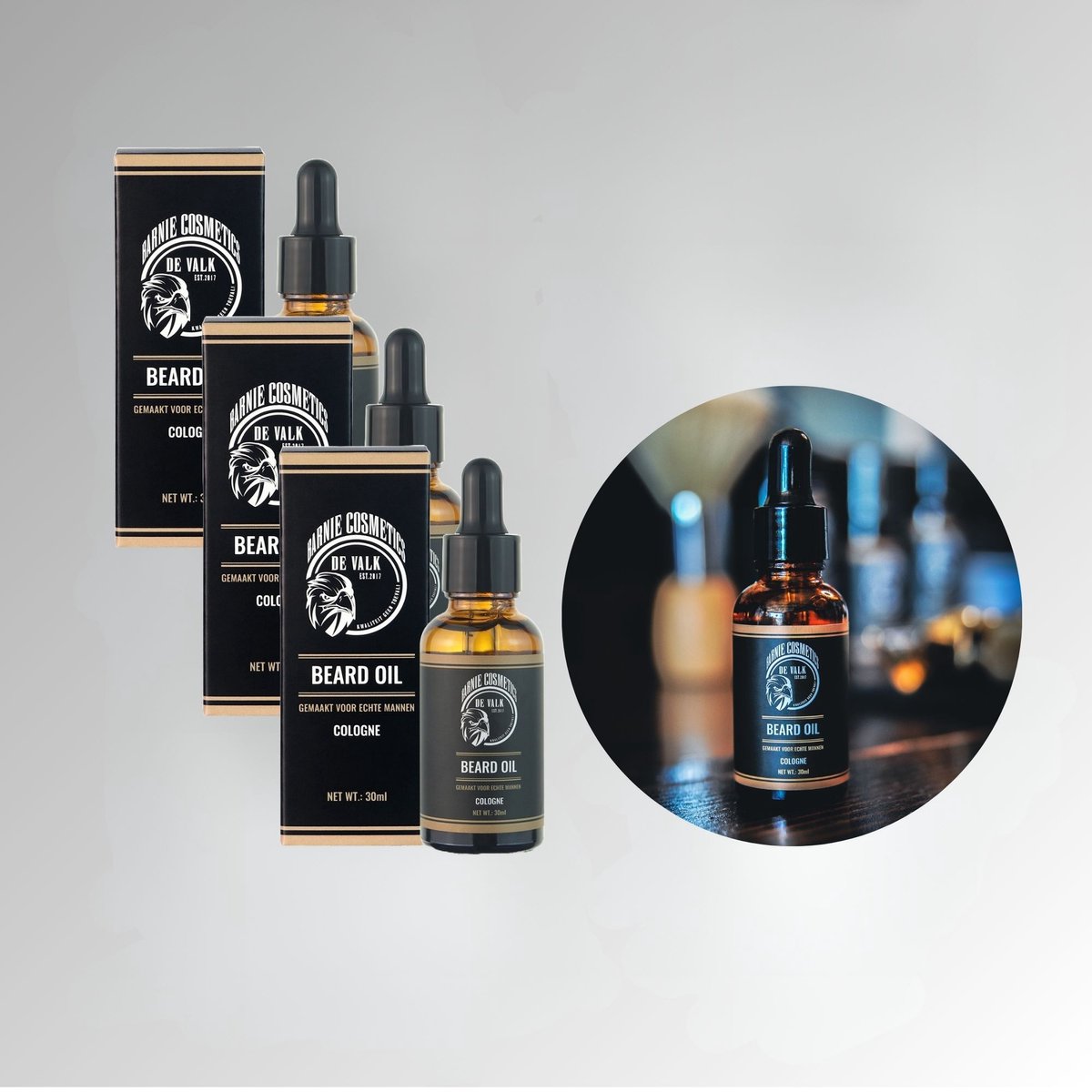 Goedkoopste Barnie Cosmetics® Barnie olie 3 stuks - baard olie - baard verzorging - baard parfum - baardolie voor kort en lange baard - gemaakt voor echte mannen - 30ml