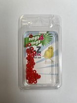 Plastic elastische ringen 3 mm geschikt voor E-Z ringpistool - rood - Vogelringen kanarie