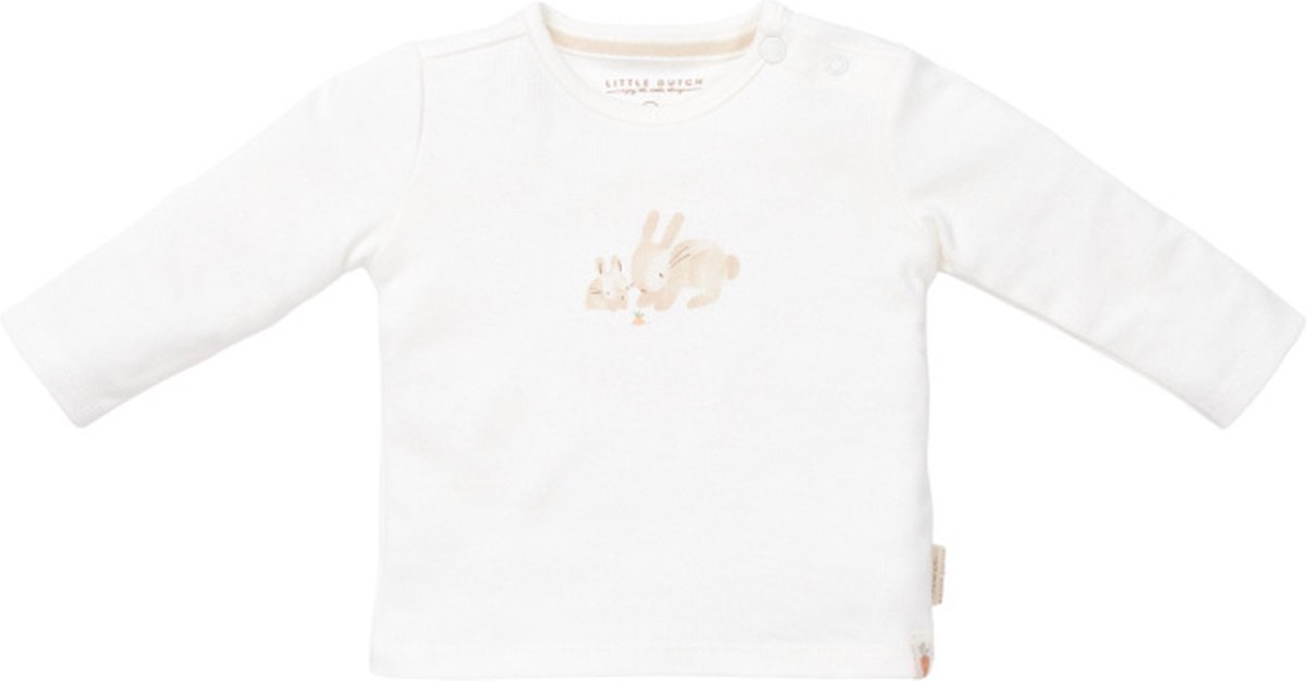 Little Dutch Shirt lange mouw - Maat 74 - T-shirt Jongens & Meisjes - Wit - Baby Bunny
