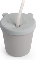 Haakaa Jolly Hippo Siliconen Sippy Cup | Drinkbeker | Snack beker | Grijs| Food Grade Siliconen
