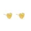 oorknopjes - studs - hartjes oorbellen -hartjesvormige oorbellen met patroon- nikkelvrij - goud - stainless steel