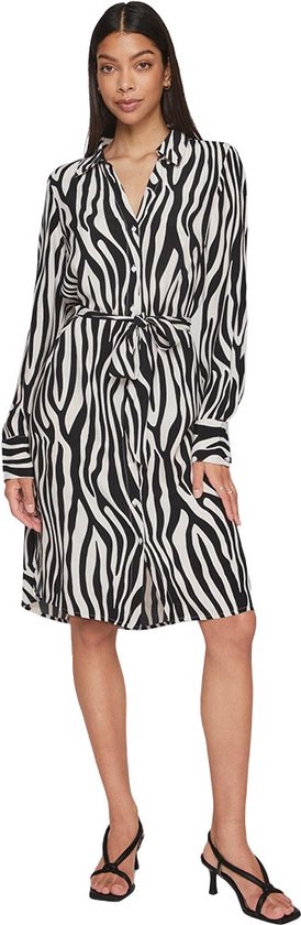 Vila Dress Vifini L/s Midi Shirt Dress - Noos 14084529 Noir/elino W. W Taille femme - 38