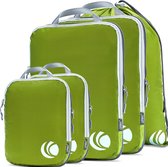 5 Set Compressie Verpakkingskubussen voor Reizen, Ultralight Verpakkingsorganisatoren voor Bagage Koffer & Rugzak (Groen), L