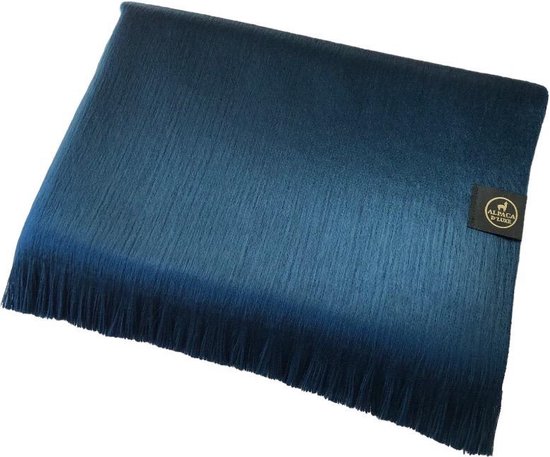 Alpaca D'Luxe Sjaal - Petrol blauw - Scarf - Handgemaakte sjaal - Sjaal van alpacawol - Zacht en van Kwaliteit - Luxe Cadeau - Duurzaam - Sjaals Dames - Sjaals Heren - Alpaca - Shawls - Blue - Damesmode - Herenmode - Elegant - Zakelijk - Comfortabel