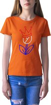T-shirt enfants Tulipe & Couronne | Vêtements Enfants fête du roi | Orange | taille 146
