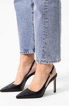 Sacha - Dames - Zwarte leren slingback pumps - Maat 42