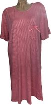 Dames nachthemd korte mouw 6533 met stippen L roze