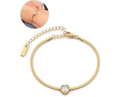 Semyco® Armband Dames - Schakelarmband verguld 14 Karaat Goud - Herringbone Goudkleurig - Moederdag - Cadeau Voor Vrouw - Bella