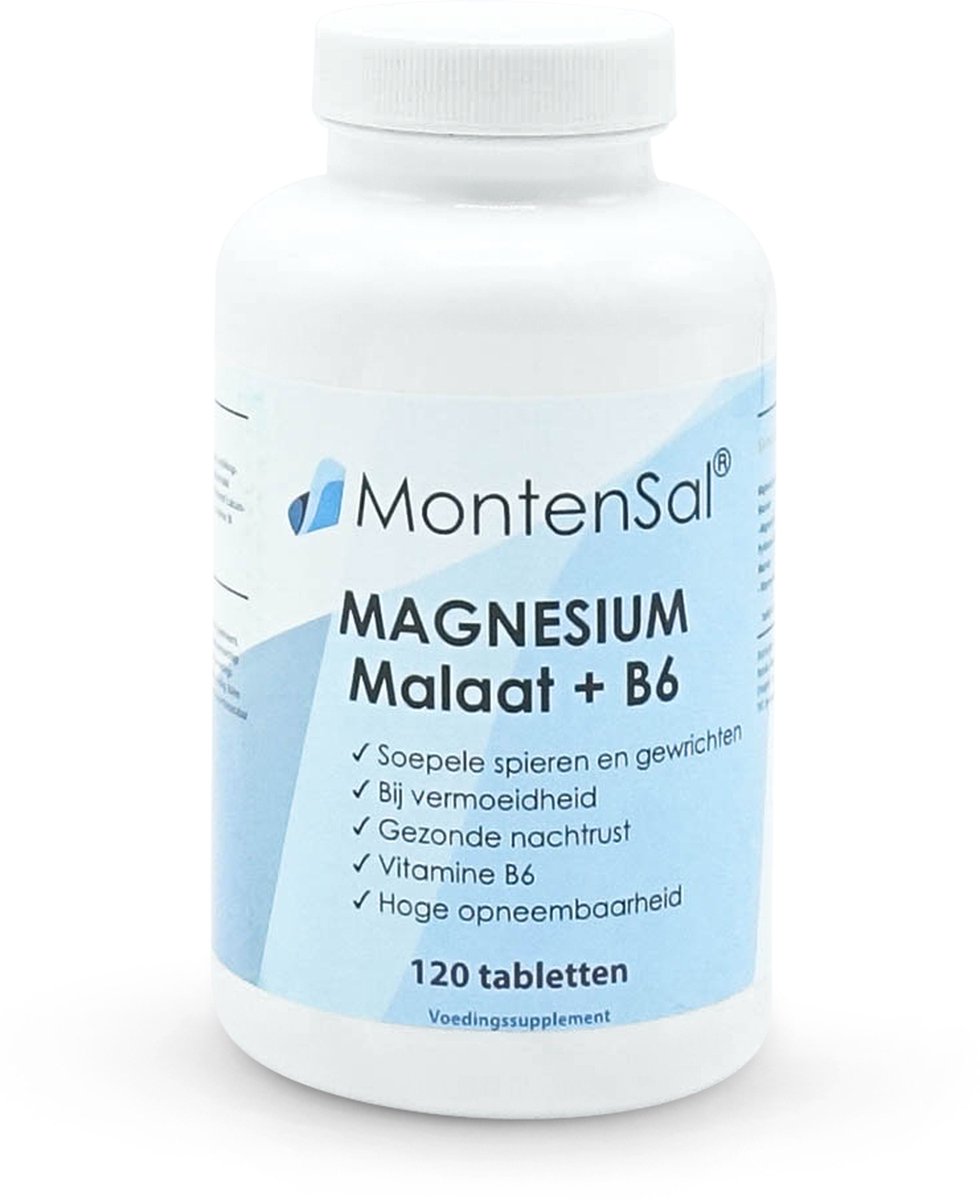 MontenSal - Magnesium Malaat - Vitamine B6 - 120 Tabletten