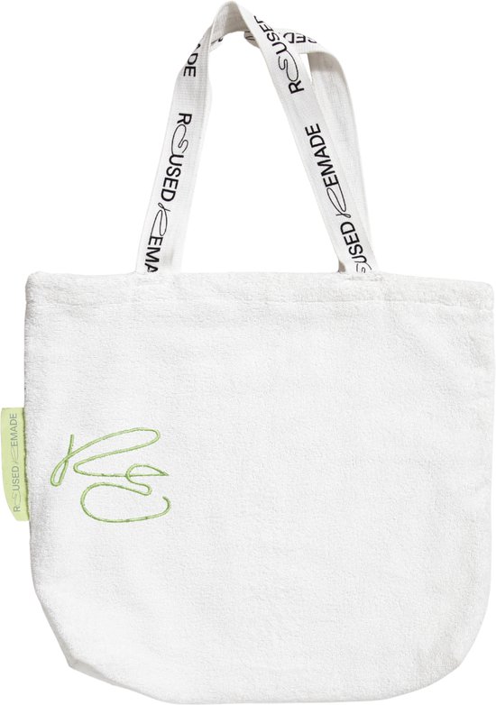 Reused Remade Strandtas - Badstof - Lime